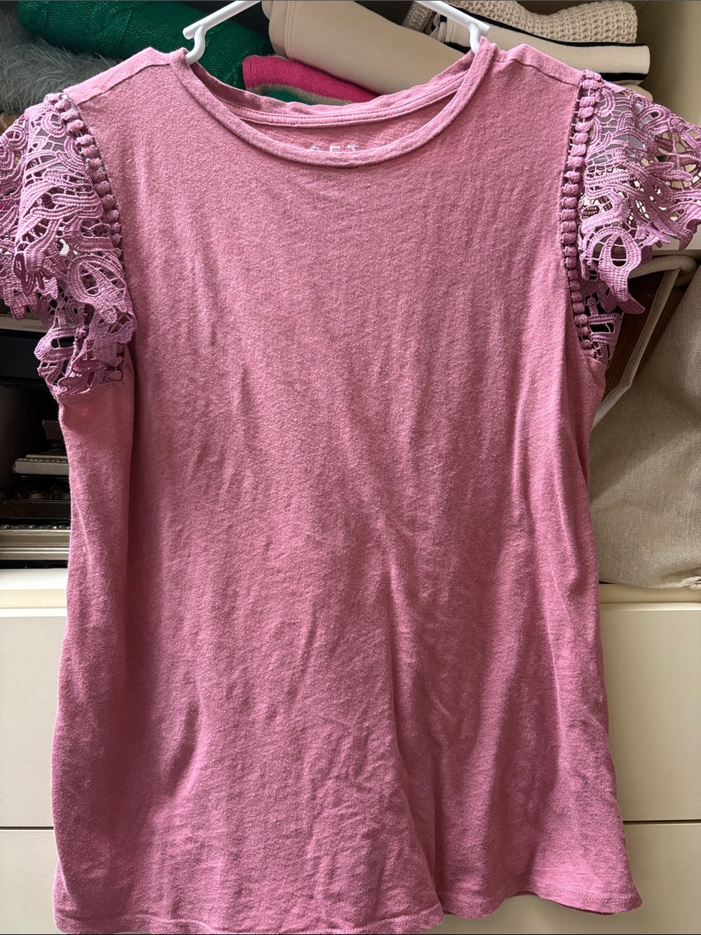 LOFT Dusty Rose Scoop Neck Tee